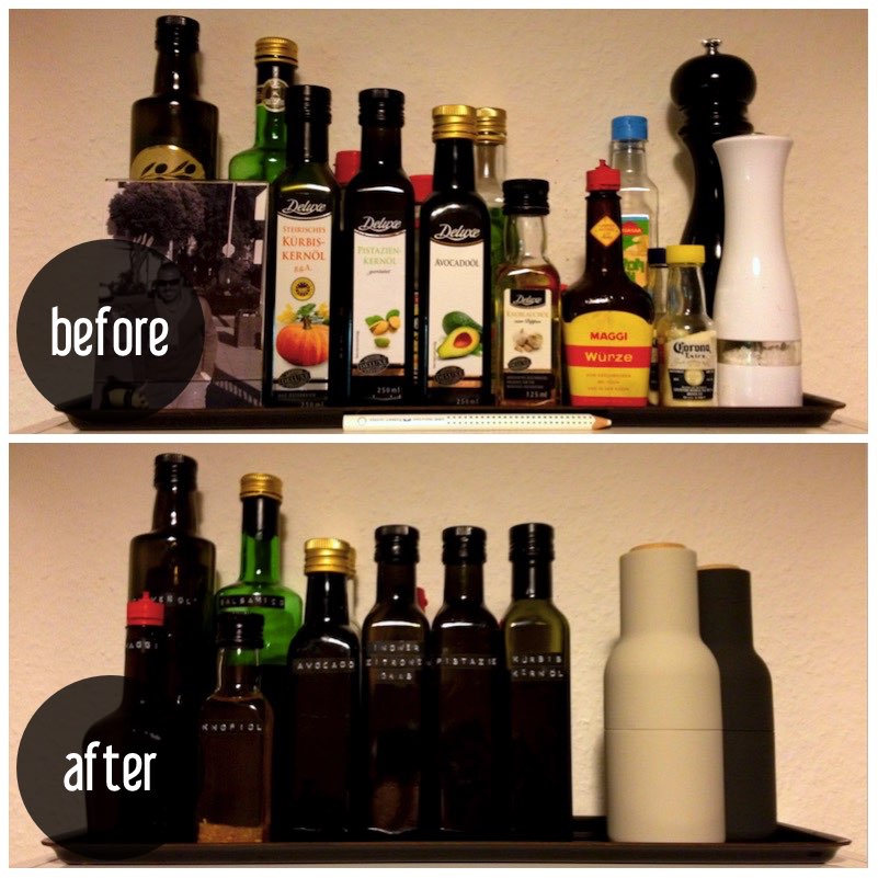 Flaschen etikettieren - mehr Ordnung in Küche & Bad